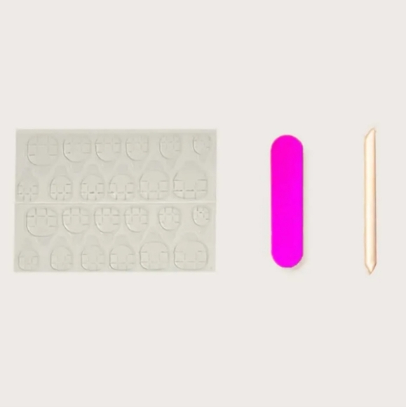 🐢2/$15 Peachy Red with Summer Flower Press On Nails - Picture 6 of 9